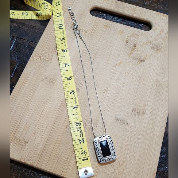 BRIGHTON RHYTHMS Black & Gold Crystal Rectangle Reversible NECKLACE - Picture 8 of 8